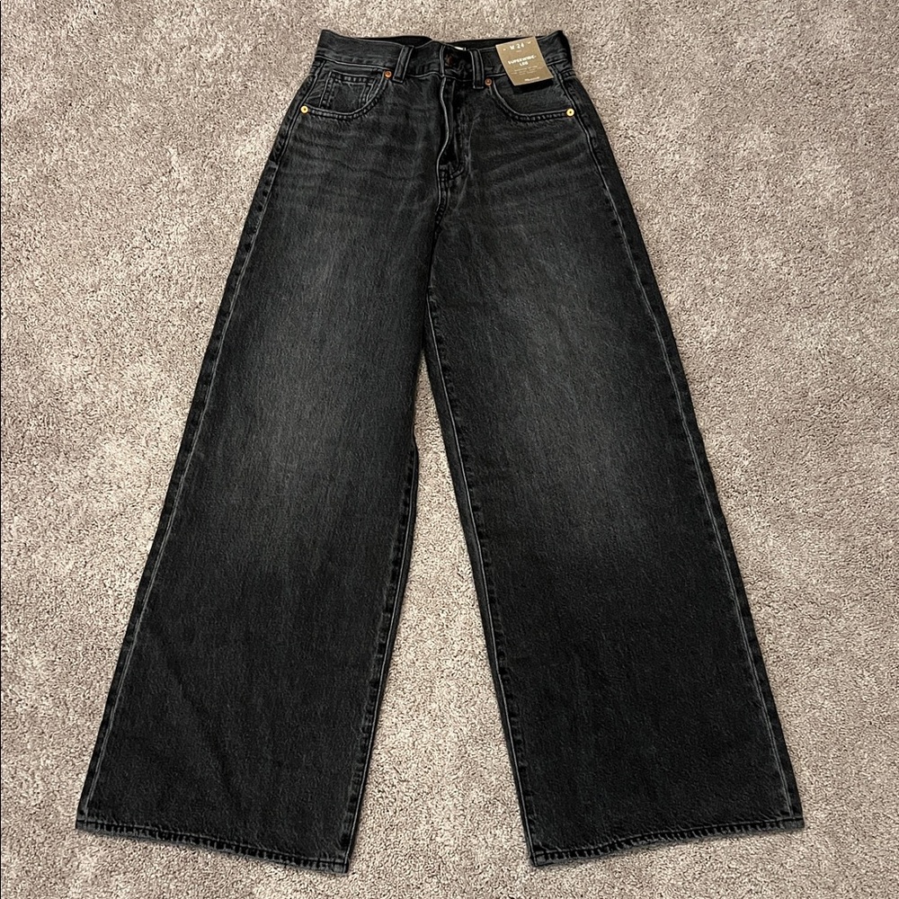Madewell Charcoal Flare Wide-Leg Jeans